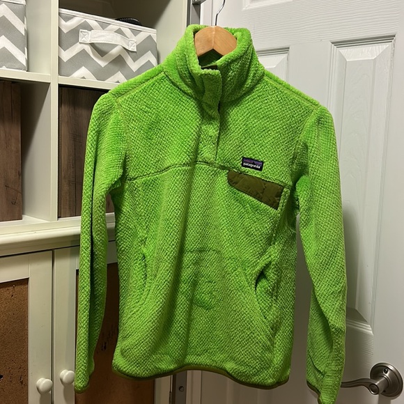 Patagonia re-tool snap-t fleece synchilla pullover lime green size small - Picture 3 of 9